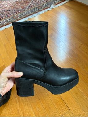 Aldo Black Chunky Platform Ankle Boots